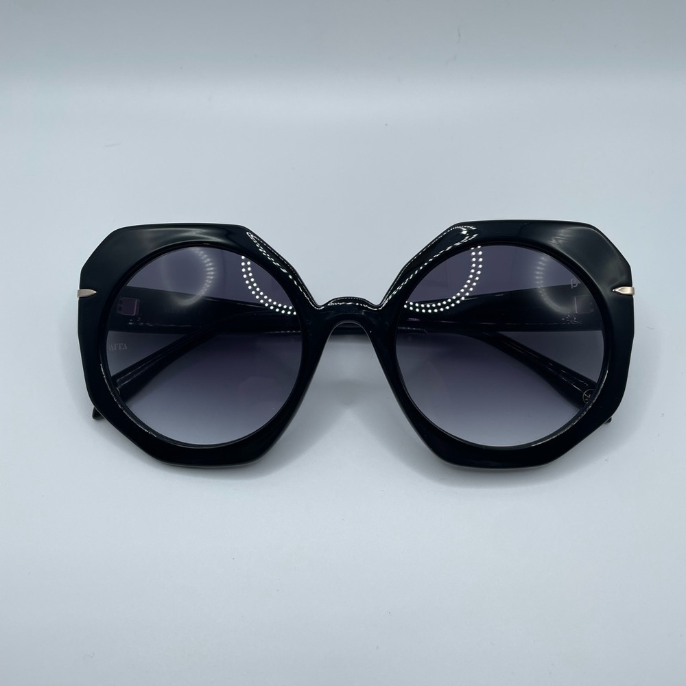 MITA SOLE Black Oversized Womens 100% Sustainable Sunglasses C2 54-22-145 NWOT - Picture 3 of 12